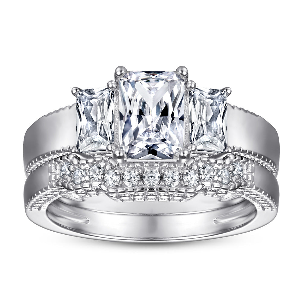 Damen Ring mit filigranem Design und funkelnden Zirkonia-Steinen Shop Nory