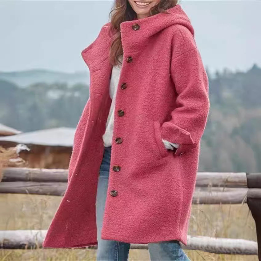 Damen Oversized Wollmantel im casual Look
