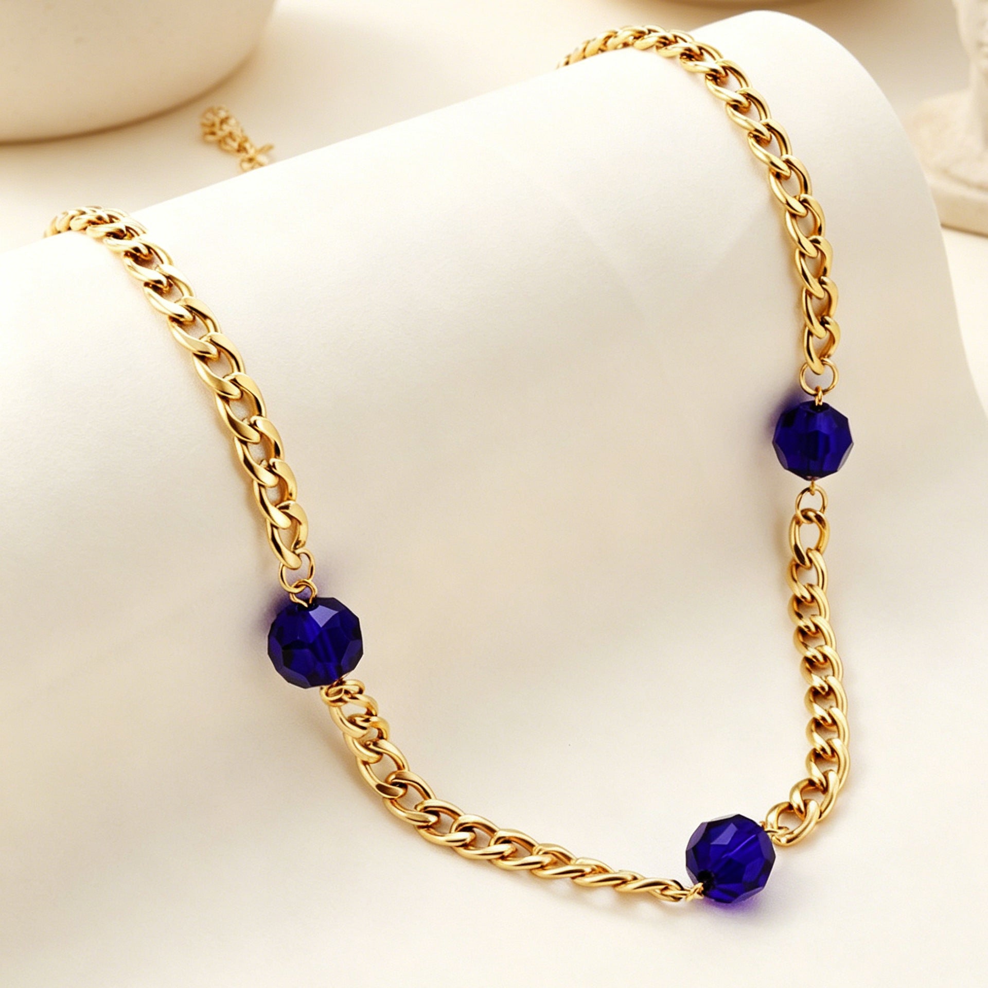 Damen multifunktionale Halskette mit bunten Kristallelementen und goldplattierter Oberfläche Shop Nory