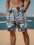 Herren stylische Bade-Shorts mit modernem Graphikmuster