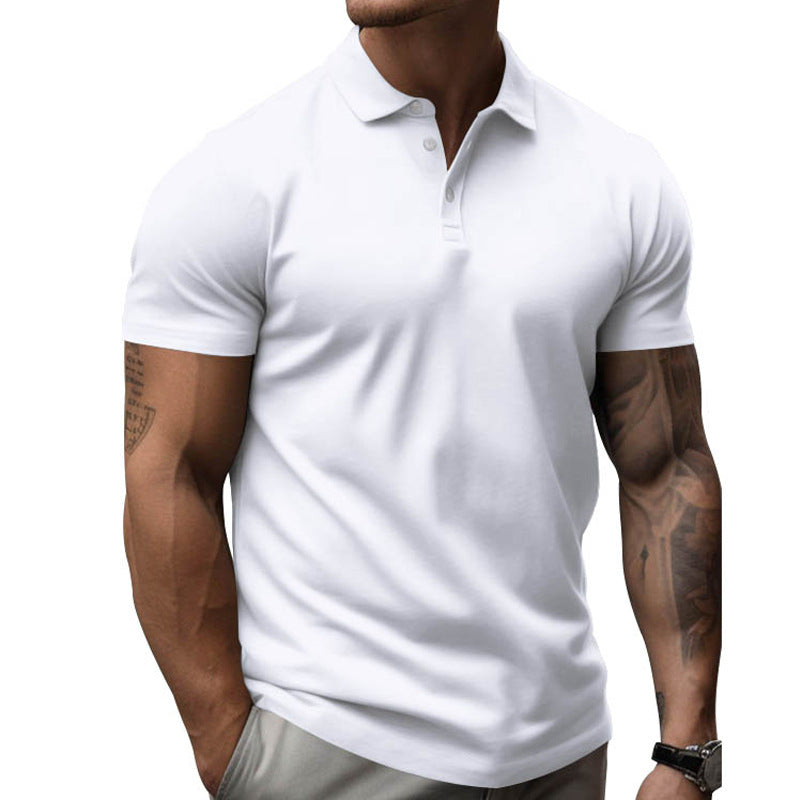 Herren nan athletisches figurnahes Piqué-Poloshirt kurzärmelig mit verdeckter Knopfleiste Shopnory