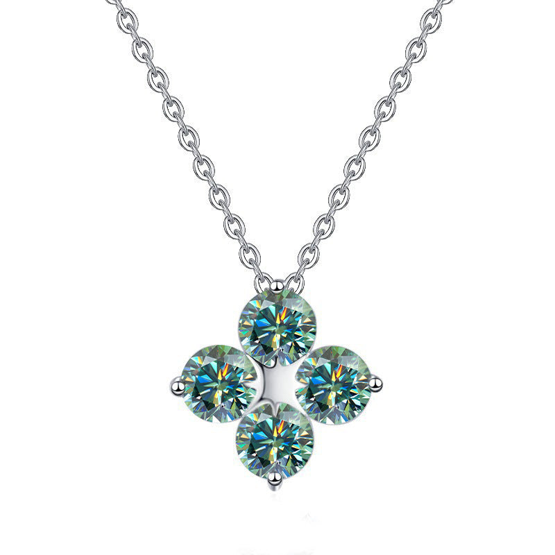 Damen Halskette mit funkelndem Blumenanhänger Shop Nory