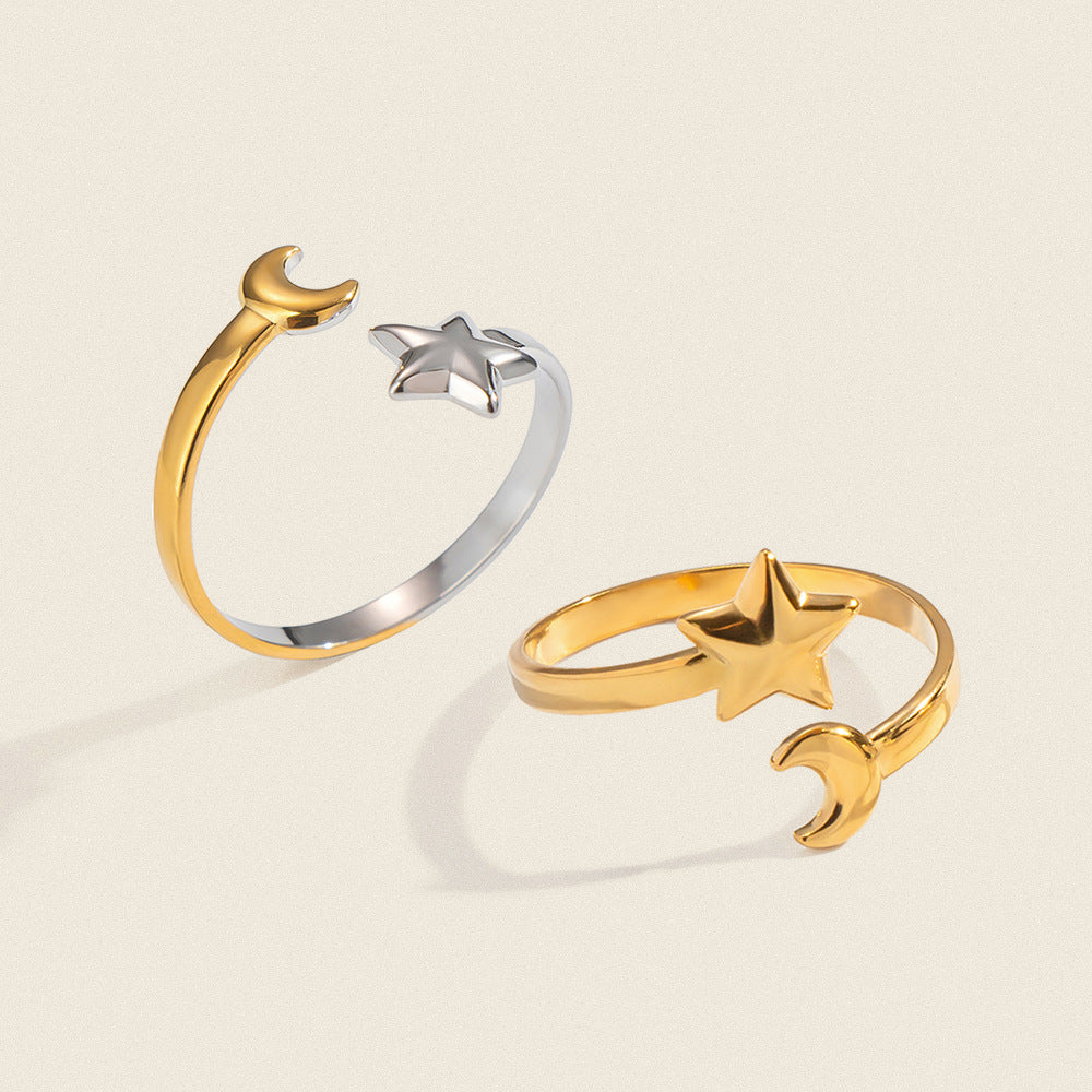 Damen Offener Ring mit Stern- und Schraubenschlüssel-Design Shop Nory