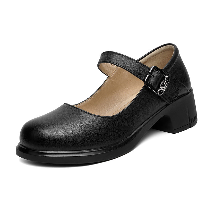 Damen Mary Jane Ballerinas mit elegantem Riemchen und komfortablem Blockabsatz