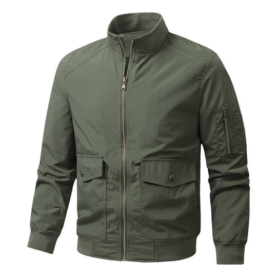 Herren Wind- und Wasserabweisende Urban-Bomberjacke mit Stehkragen und Mehrfach-Taschen Shop Nory