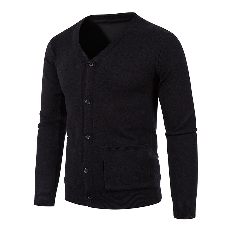 Herren Strickjacke mit V-Ausschnitt und praktischen Taschen
