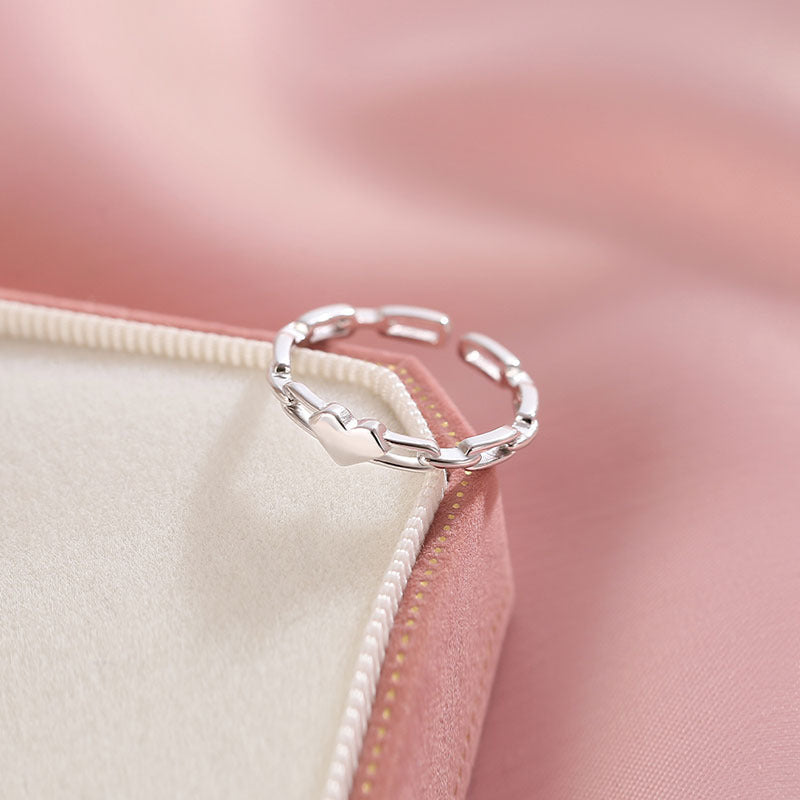 Damen filigraner Ring mit Herzmotiv und offenem Design Shop Nory