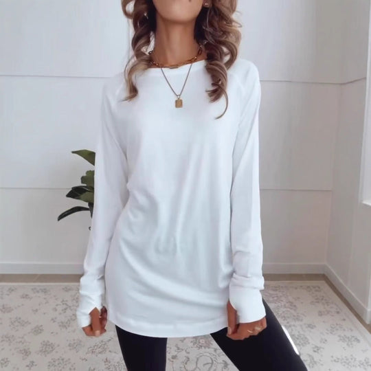 Damen Langarmshirt aus atmungsaktiver Baumwolle