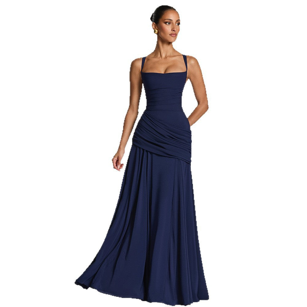 Damen Elegantes Abendkleid mit Off-Shoulder-Design und Fließendem Cape