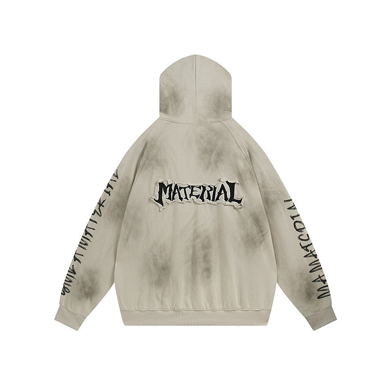 Unisex Kapuzenpullover im Oversize‑Cut mit Batik‑Wash und Statement‑Rückenprint Shop Nory