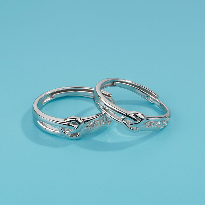 Damenring mit Herz-Knoten-Design und eingravierten Liebesbotschaften Shop Nory