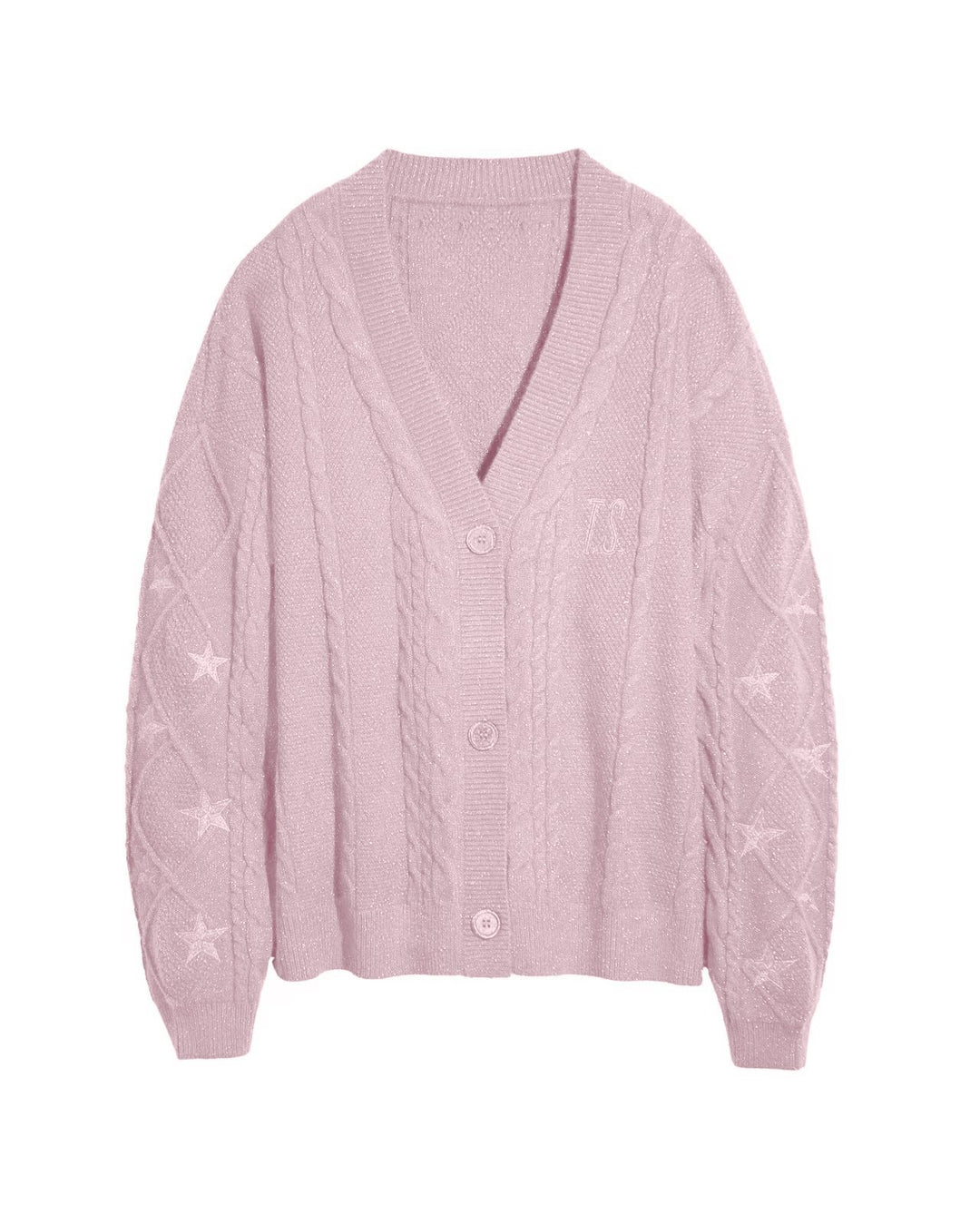 Damen Strickcardigan mit Zopfstrick, Stern‑Stickerei und Glanzfäden Shop Nory