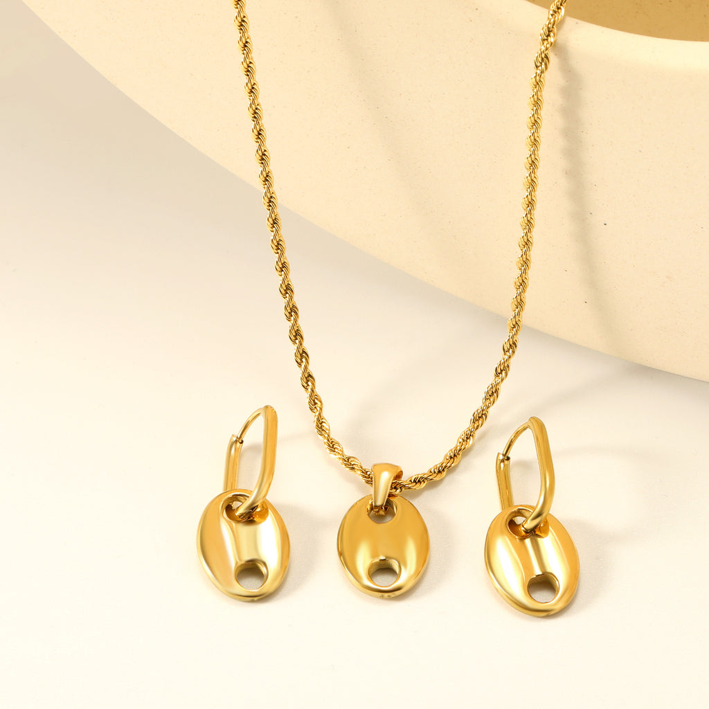 Damen Schmuckset mit Muschel-Anhängern und eleganter Gliederkette Shop Nory