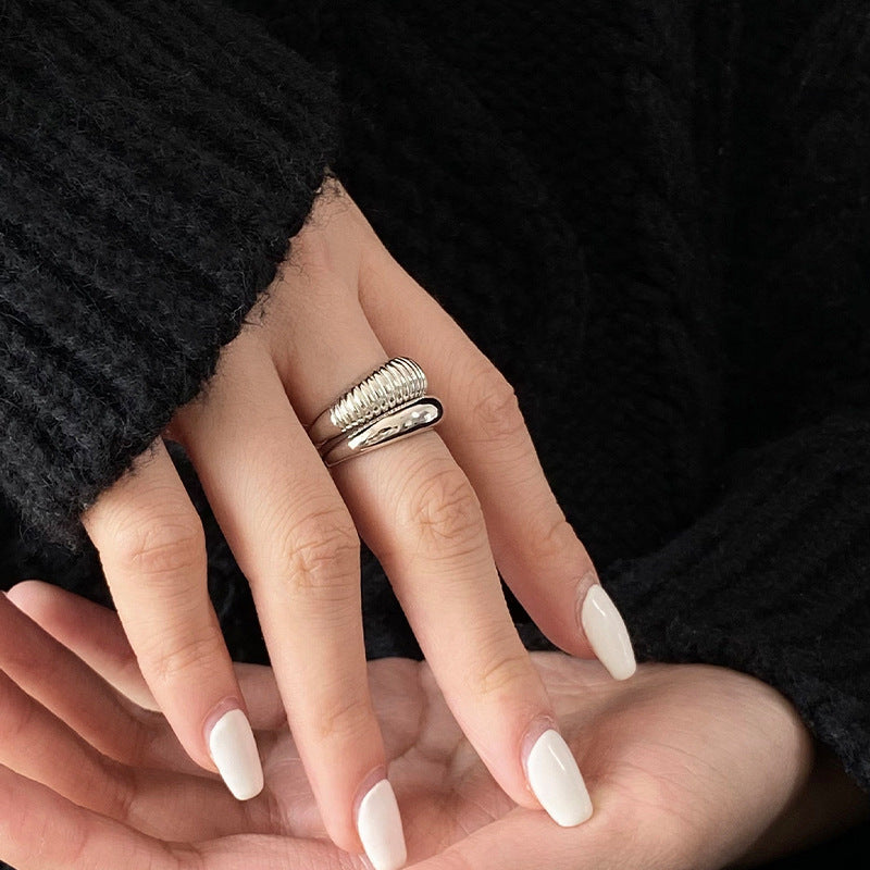 Damen Modischer offener Ring mit geschwungenem Design Shop Nory