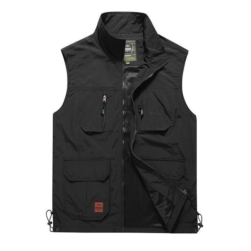 Herren Outdoor-Utility-Weste mit Mehrfach-Taschen, Reißverschluss und Mesh-Futter Shop Nory