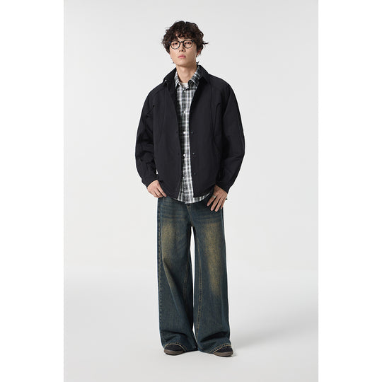 Damen Oversize-Hemdjacke mit geschwungener Teilnaht und Druckknopfleiste Shop Nory