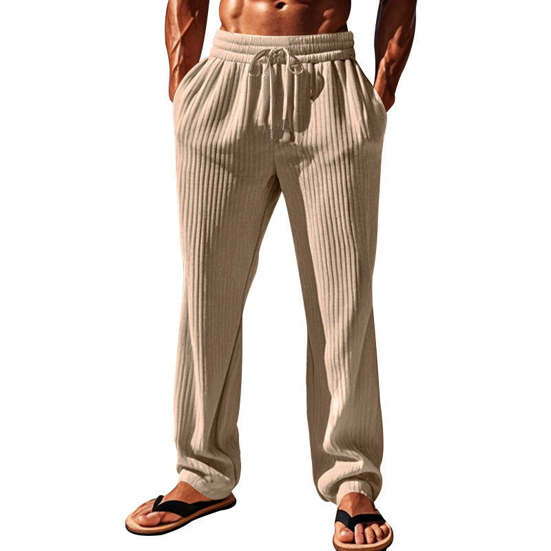 Herren Bequeme Freizeithose mit Rippstruktur und verstellbarem Bund