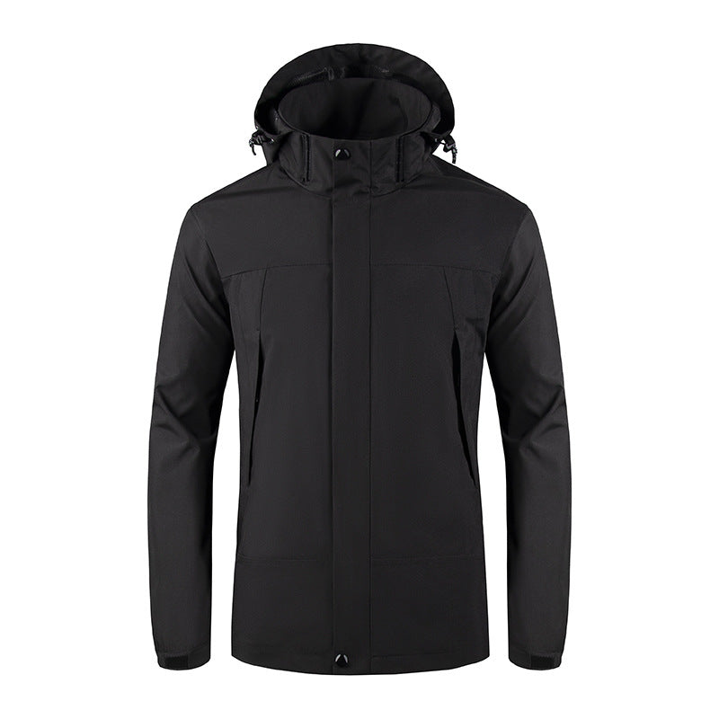 Herren Wind- und Wasserabweisende Softshelljacke mit Kapuze und verdecktem Reißverschluss Shop Nory