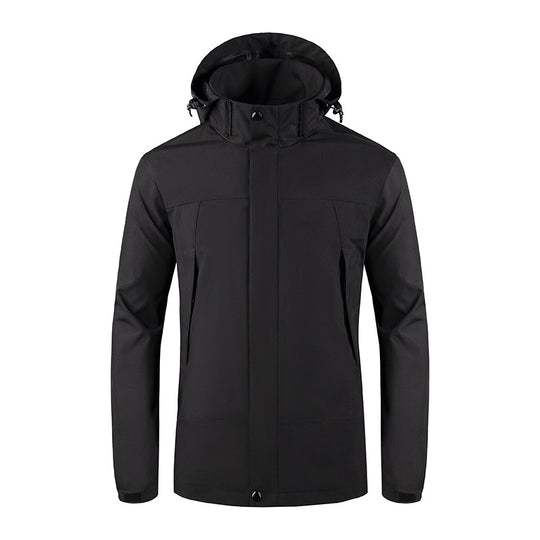 Herren Wind- und Wasserabweisende Softshelljacke mit Kapuze und verdecktem Reißverschluss Shop Nory