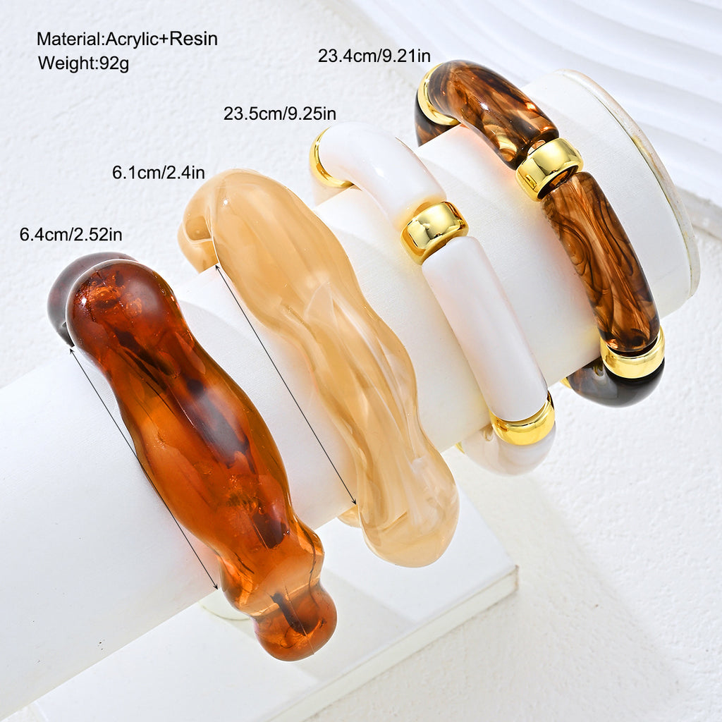 Damen Armband-Set mit eleganten Acryl- und Metallakzenten Shop Nory