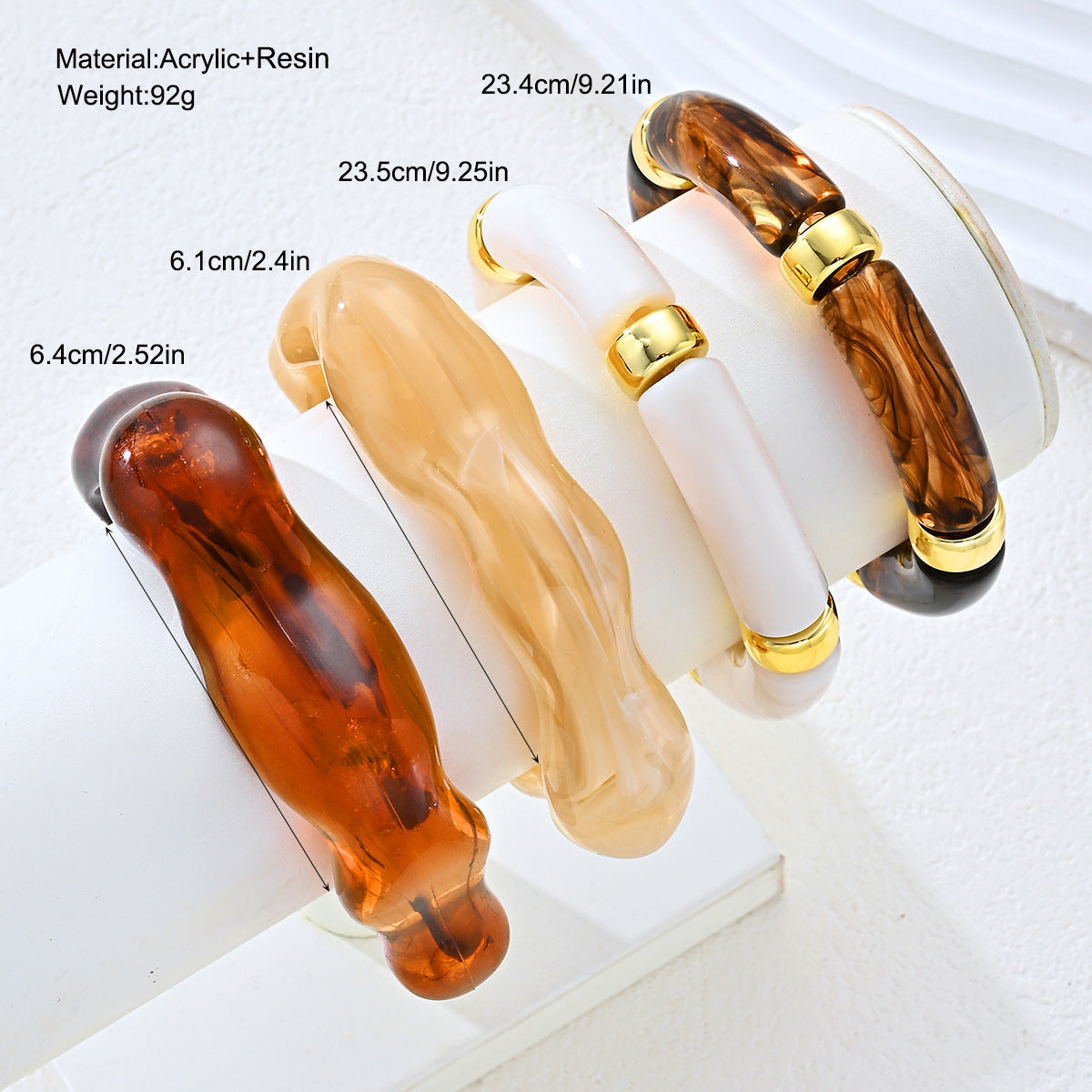 Damen Armband-Set mit eleganten Acryl- und Metallakzenten Shop Nory