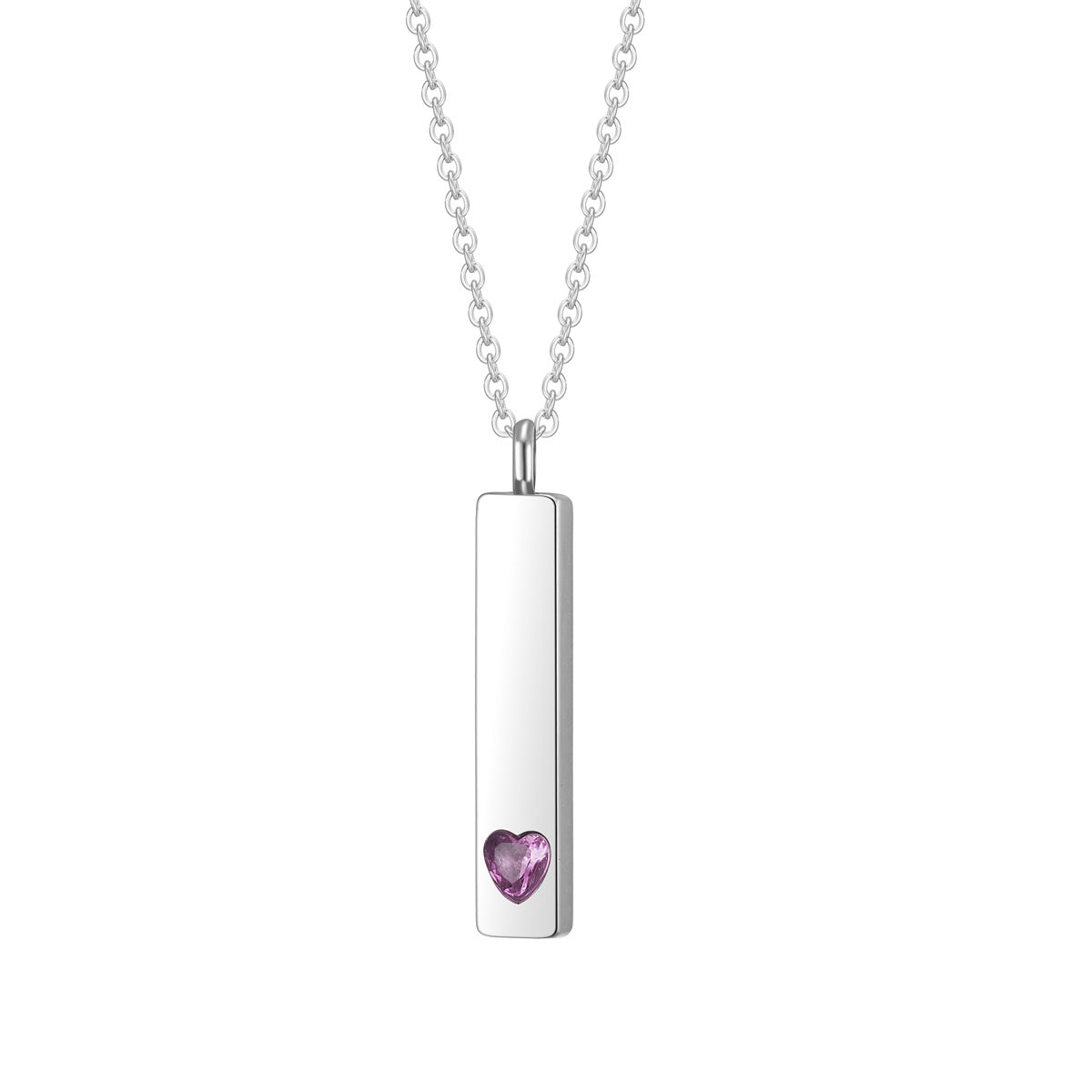 Damen Halskette mit modernem Rechteckanhänger und herzförmigem Zirkonia-Shop Nory