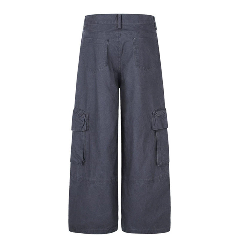 Damen weite Cargo‑Culotte‑Hose mit Graffiti‑Print und großen Klappentaschen Shop Nory