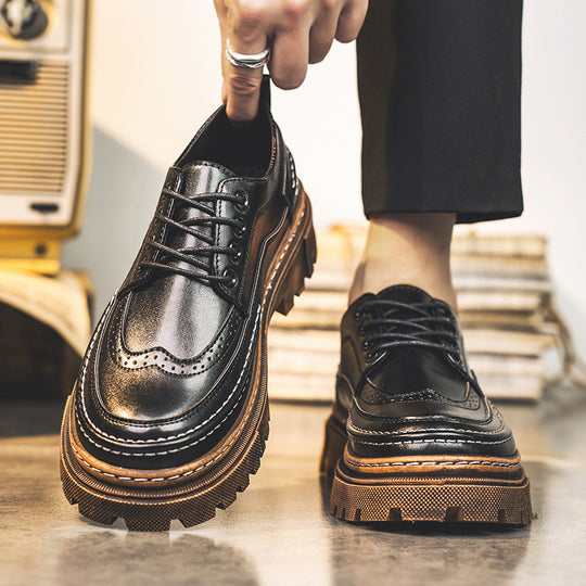 Herren Plateau-Derby mit Brogue-Details und profilierter Gummisohle Shopy Nory