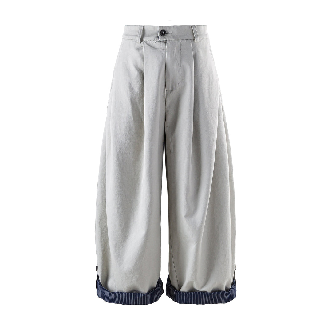 Damen weite High‑Waist‑Culotte mit Kellerfalte und verkürztem Bein Shop Nory