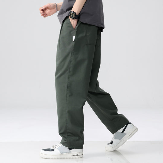 Herren Locker geschnittene Bundfalten-Hose mit Kordelzug und weitem Bein Shop Nory