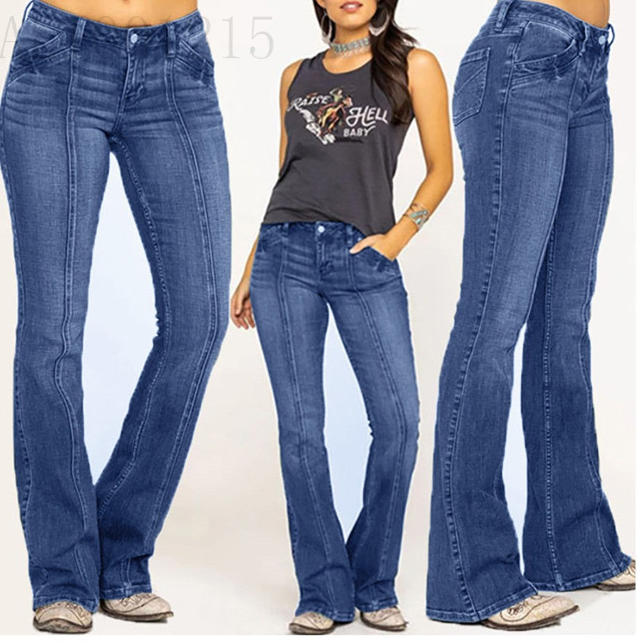 Damen Bootcut Jeans mit Stretch und elegantem Schnitt