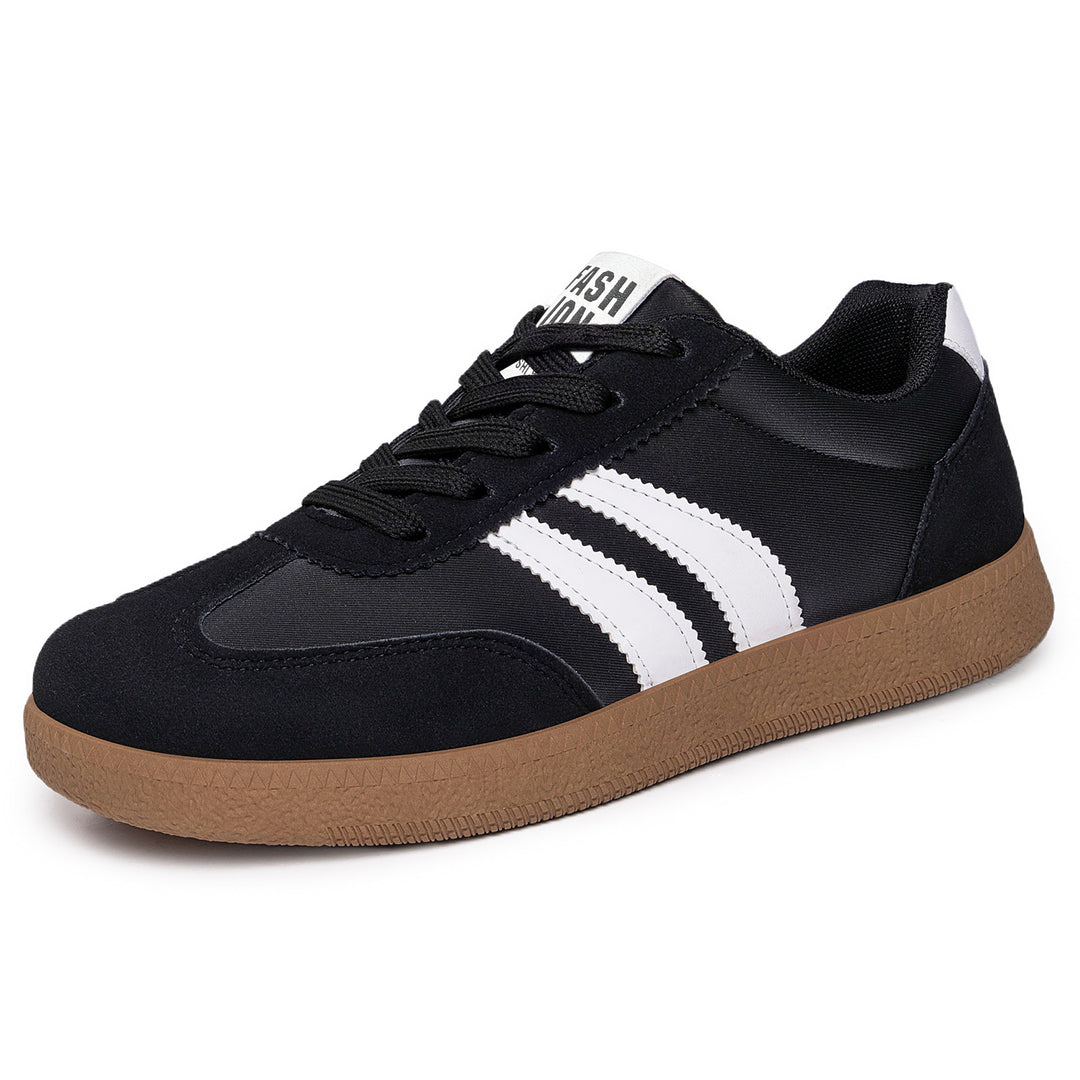 Herren nan retro Sneaker mit Velours- und Textilobermaterial, klassischer Drei-Streifen-Optik und profilierter Gumminsohle Shop Nory