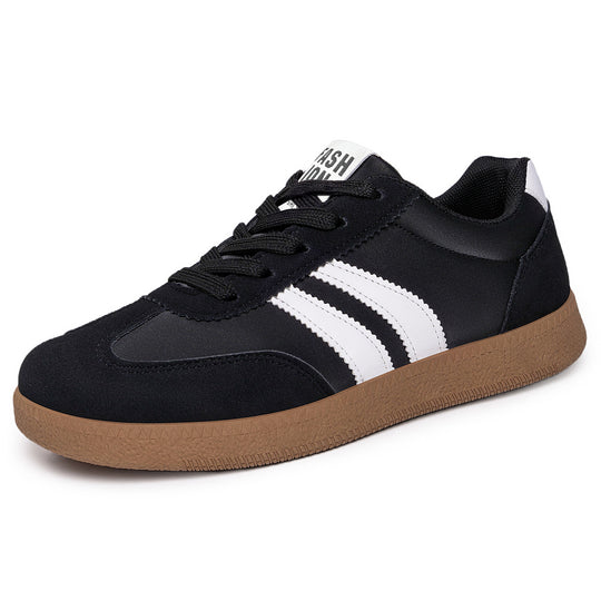 Herren nan retro Sneaker mit Velours- und Textilobermaterial, klassischer Drei-Streifen-Optik und profilierter Gumminsohle Shop Nory