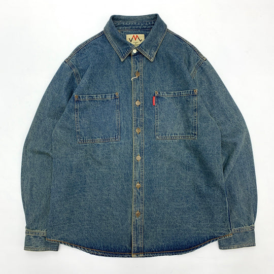 Herren Relaxed Denim-Hemdjacke mit aufgesetzten Brusttaschen und gerundetem Saum Shop Nory