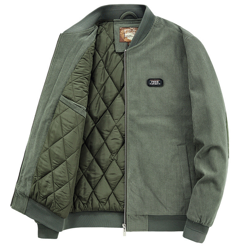 Herren Kord-Bomberjacke mit gesteppter Thermofütterung und Rippbündchen Shop Nory