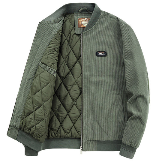 Herren Kord-Bomberjacke mit gesteppter Thermofütterung und Rippbündchen Shop Nory