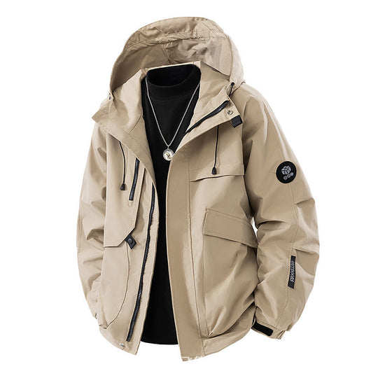 Herren Minimalistischer Urban‑Softshell‑Parka mit verdeckten Utility‑Taschen und verstellbarer Kapuze Shop Nory