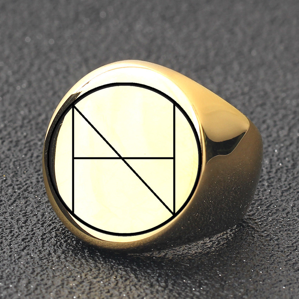 Herren Siegelring mit geometrischem Minimalismus und polierter Oberfläche Shop Nory
