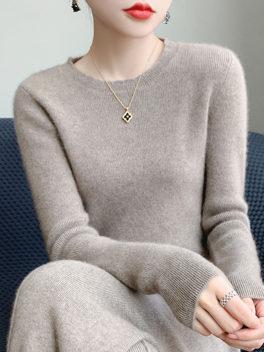 Damen Weicher Feinstrickpullover mit welligem Rundhalsausschnitt und kaschmirähnlicher Oberfläche Shop Nory