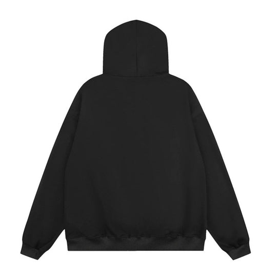 Unisex Kapuzen-Sweatjacke mit kunstfellbesetzter Kapuze, Reißverschluss und gestickten Abzeichen Shop Nory