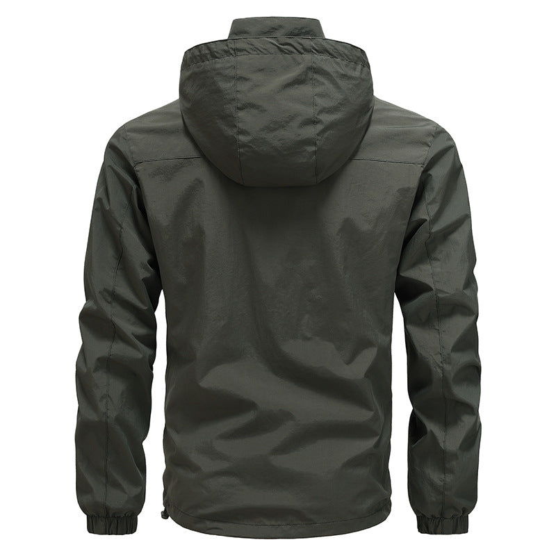 Herren Atmungsaktive ultraleichte Wind- und Regenjacke mit Mesh-Innenfutter und verdeckter Brusttasche Shop Nory