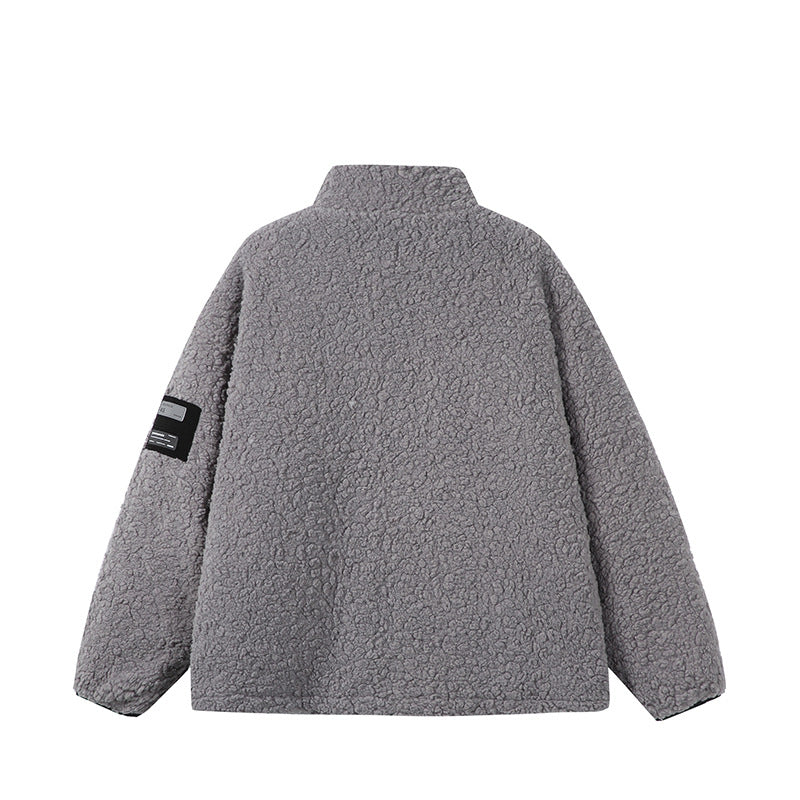 Unisex Teddy‑Fleece Jacke mit Stehkragen, hoher Wärme und kontrastierender Reißverschluss Shop Nory