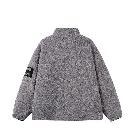 Unisex Teddy‑Fleece Jacke mit Stehkragen, hoher Wärme und kontrastierender Reißverschluss Shop Nory