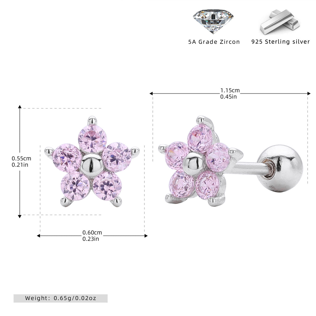 Damen Ohrstecker im floralen Design mit funkelnden Zirkonia Shop Nory