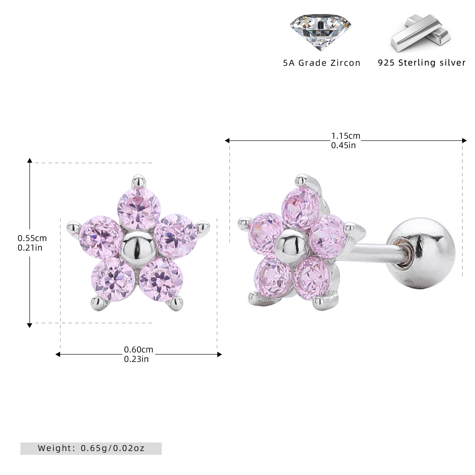 Damen Ohrstecker im floralen Design mit funkelnden Zirkonia Shop Nory