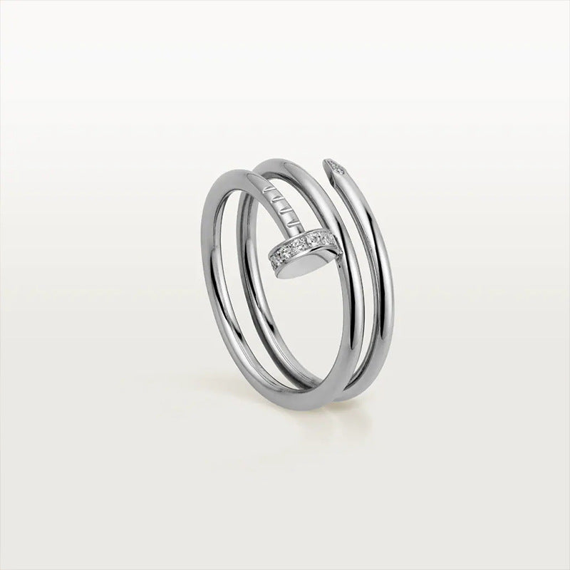 Damenring mit modernem geschwungenem Design und Zirkonia-Besatz Shop Nory