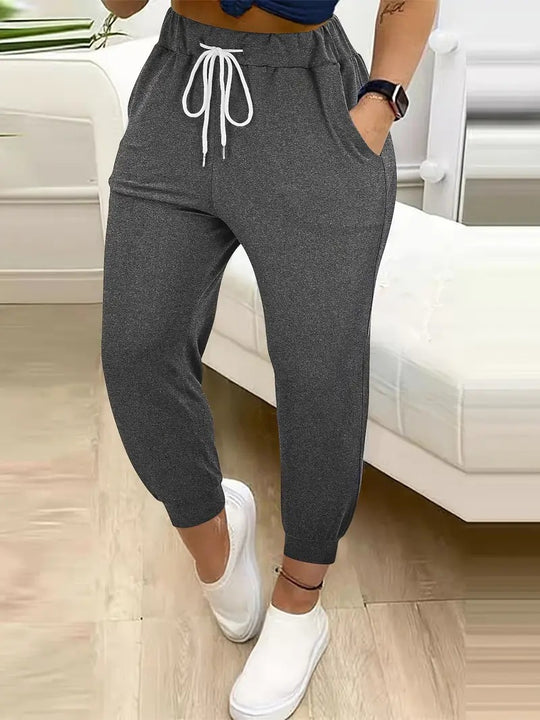 Damen Lässige Jogginghose mit Kordelzug, elastischem Komfortbund und schmalem Bündchen Shop Nory