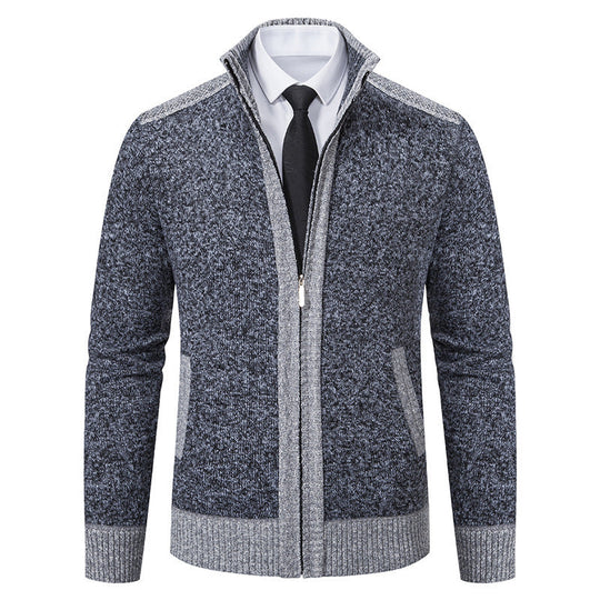 Herren Strickjacke mit hohem Kragen
