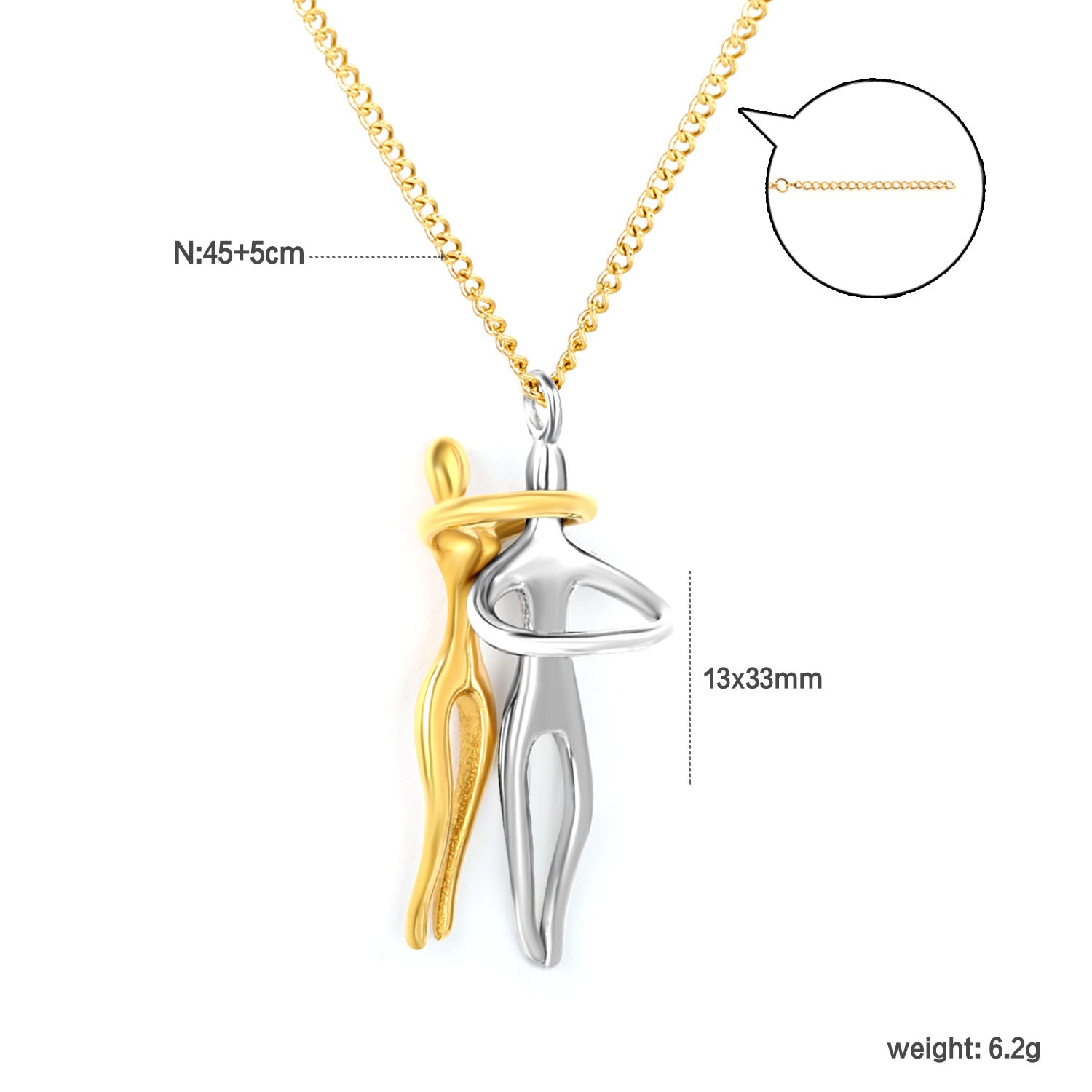 Damen Halskette mit stilvollem Figur-Anhänger aus hochwertigem Edelstahl Shop Nory