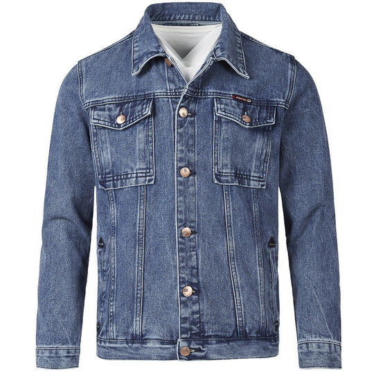 Herren Jeansjacke im modernen Slim-Fit Design mit praktischen Taschen und robusten Nieten